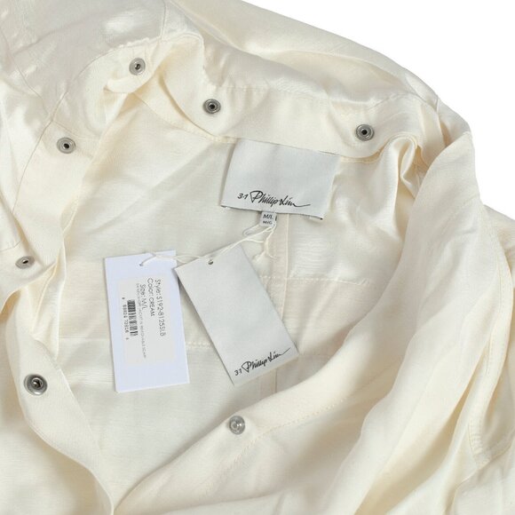 3.1 Phillip Lim (NYC) Ivory Crash Weave Weave Linen Scarf Panel Jacket : XS / S - Picture 3 of 3